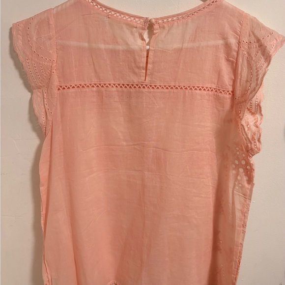 100% Cotton Pink Eyelet Top Spring Easter - Picture 3 of 4